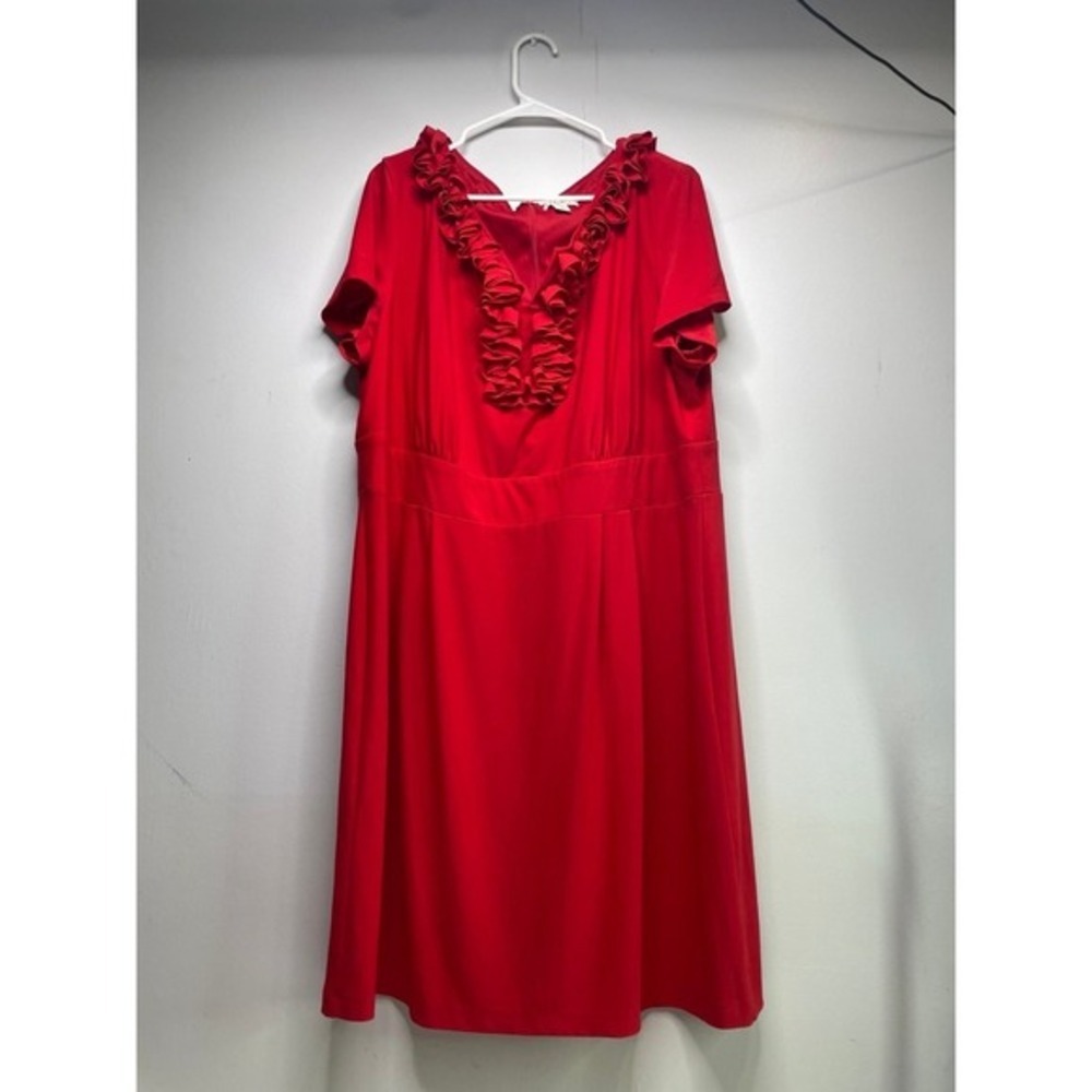 Catos red ruffled‎ midi dress size 22/24